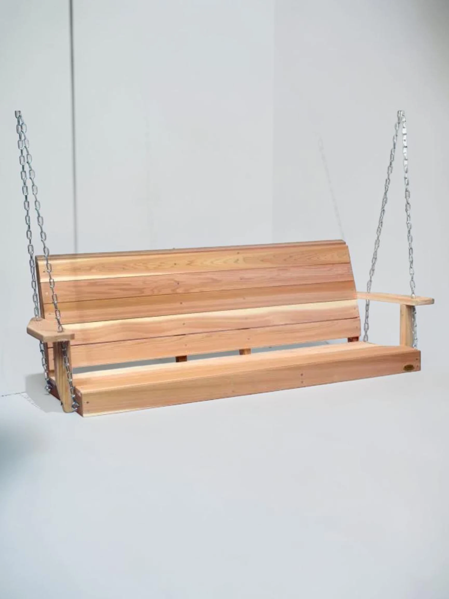 Minimalsave Western Red Cedar Porch Swing Handcrafted Outdoor Wood Bench