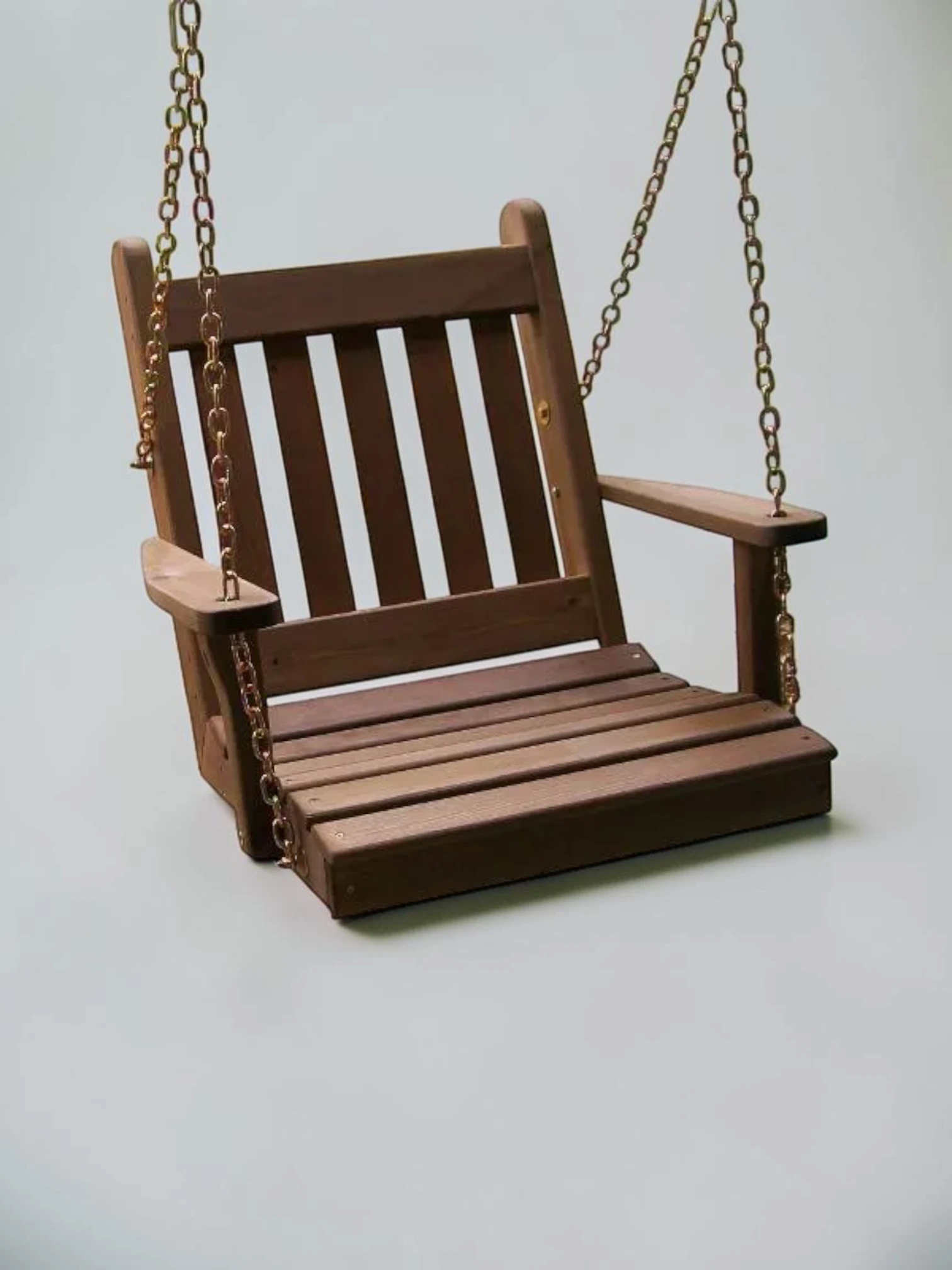 Minimalsave Traditional English Porch Swing Western Red Cedar Wood 2ft Single-Seat Outdoor Hanging Chair